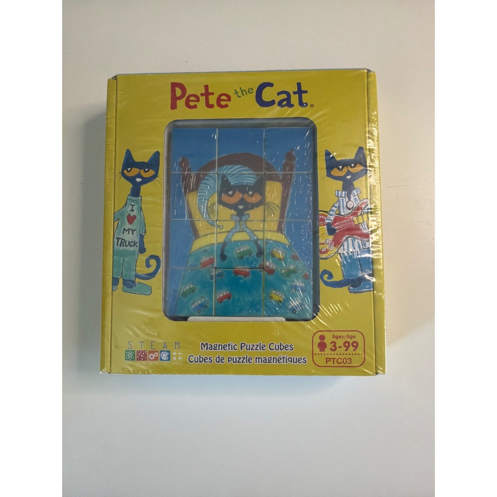 Pete the Cat Magnetic Puzzle Cubes PicassoTiles STEAM Toy Set PTC03 New Sealed